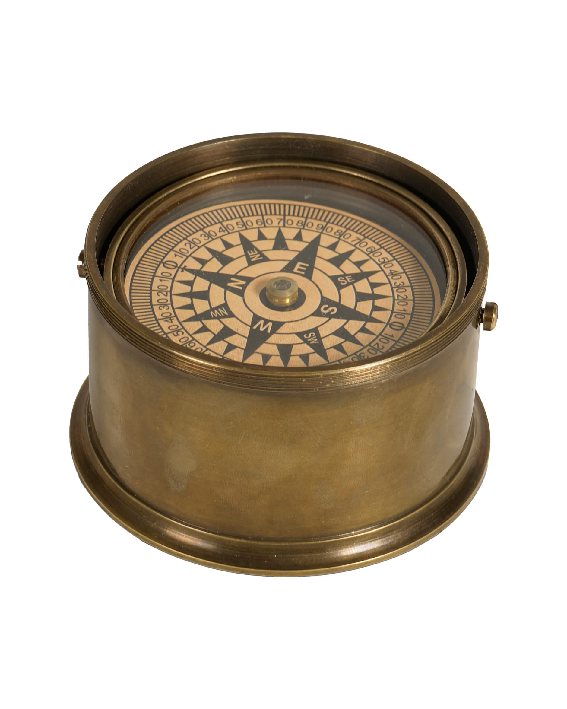 Trumkompass mässing