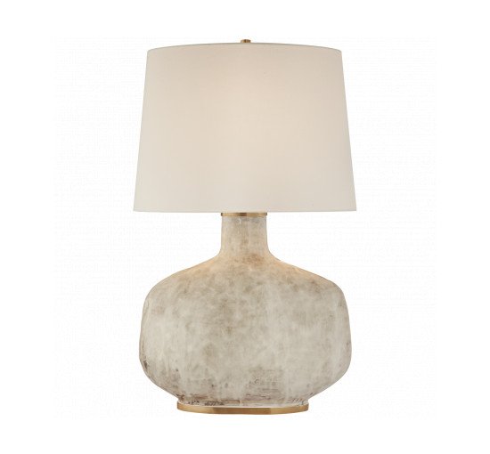 null - Beton Large Table Lamp Antiqued White Ceramic
