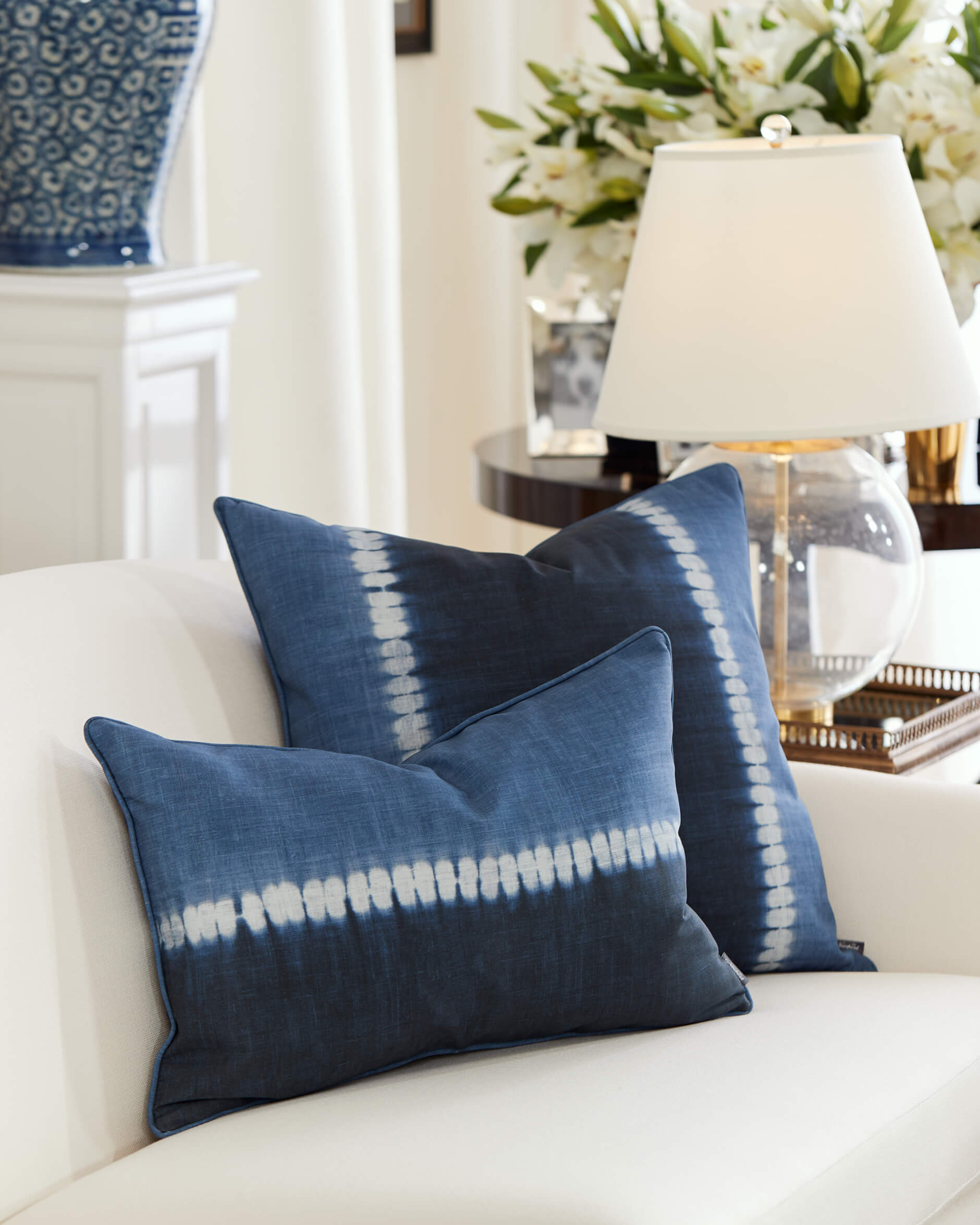 Toc Vers Stripe kuddfodral indigo