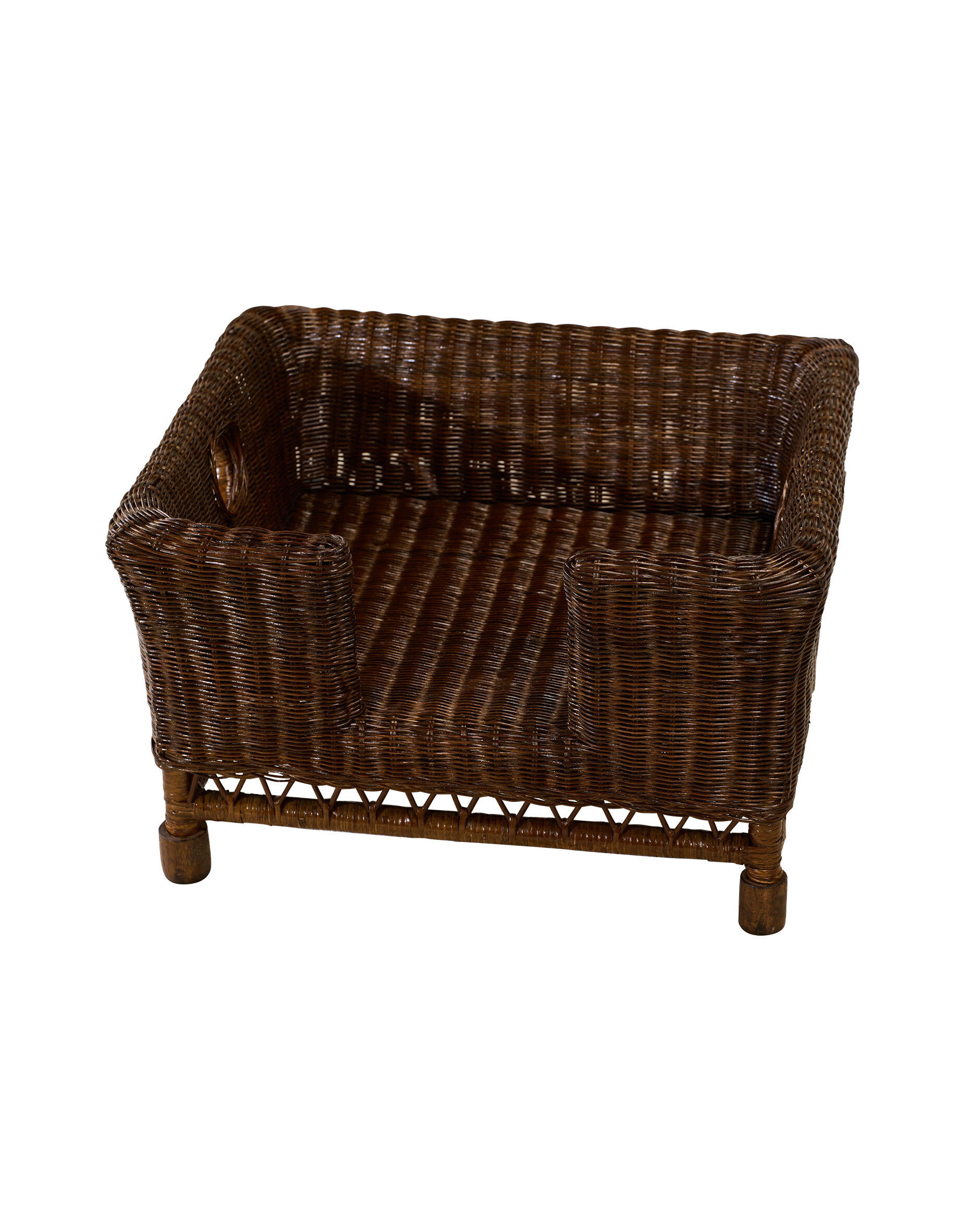 Cognac Hundebett Rattan