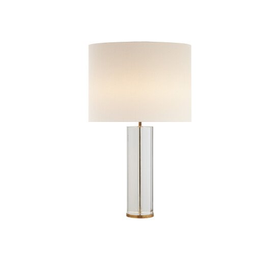 null - Lineham Table Lamp Crystal and Antique Brass