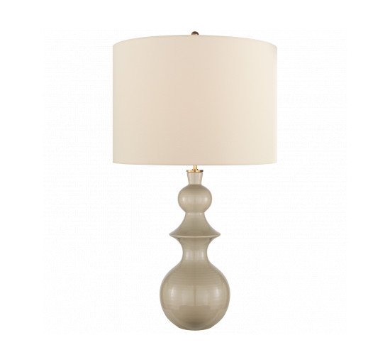 Dove Grey - Saxon Large Table Lamp New White