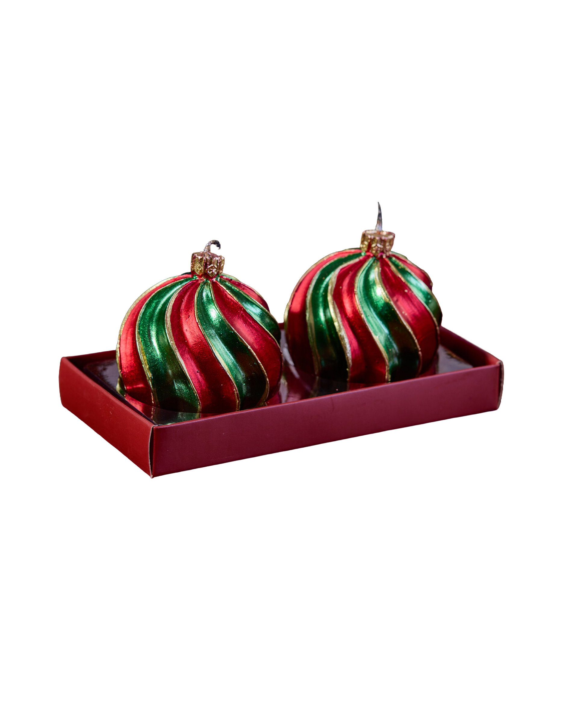 Alice Christmas bauble pillar candles 2-pack