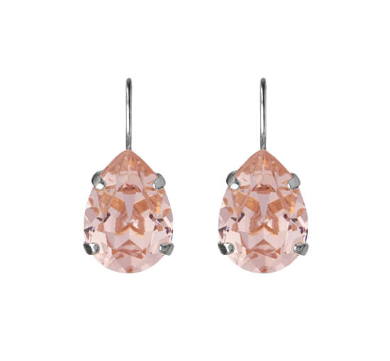 null - Mini Drop Clasp earrings crystal rhodium