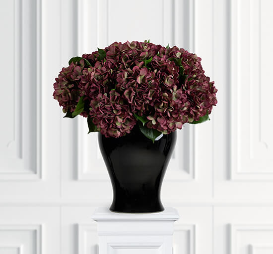 Vinrød - Hortensia – afskåret blomst i blå/grøn