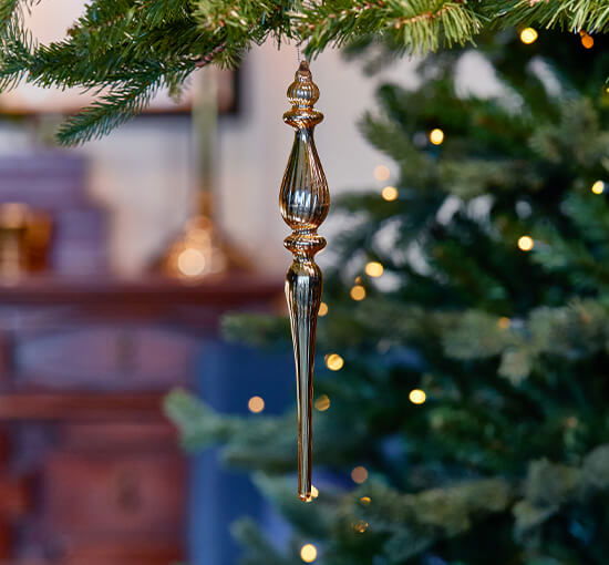 Goud - Elsie kerstboomversiering champagne