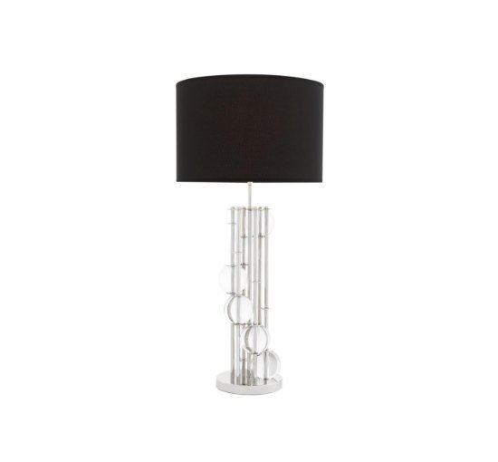 Nickel/black shade - Lorenzo Table Lamp Brass