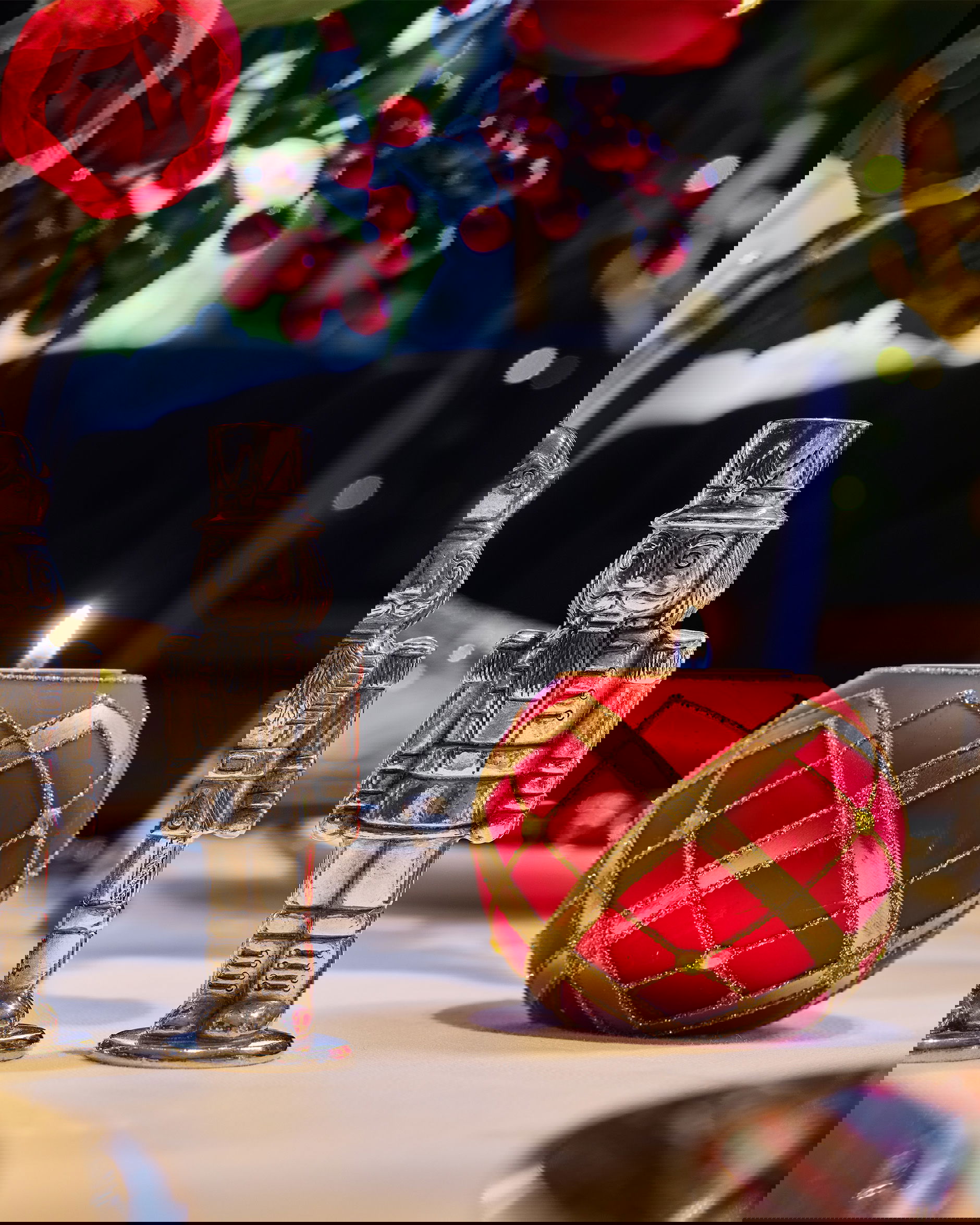 Mariette windlicht rood/goud