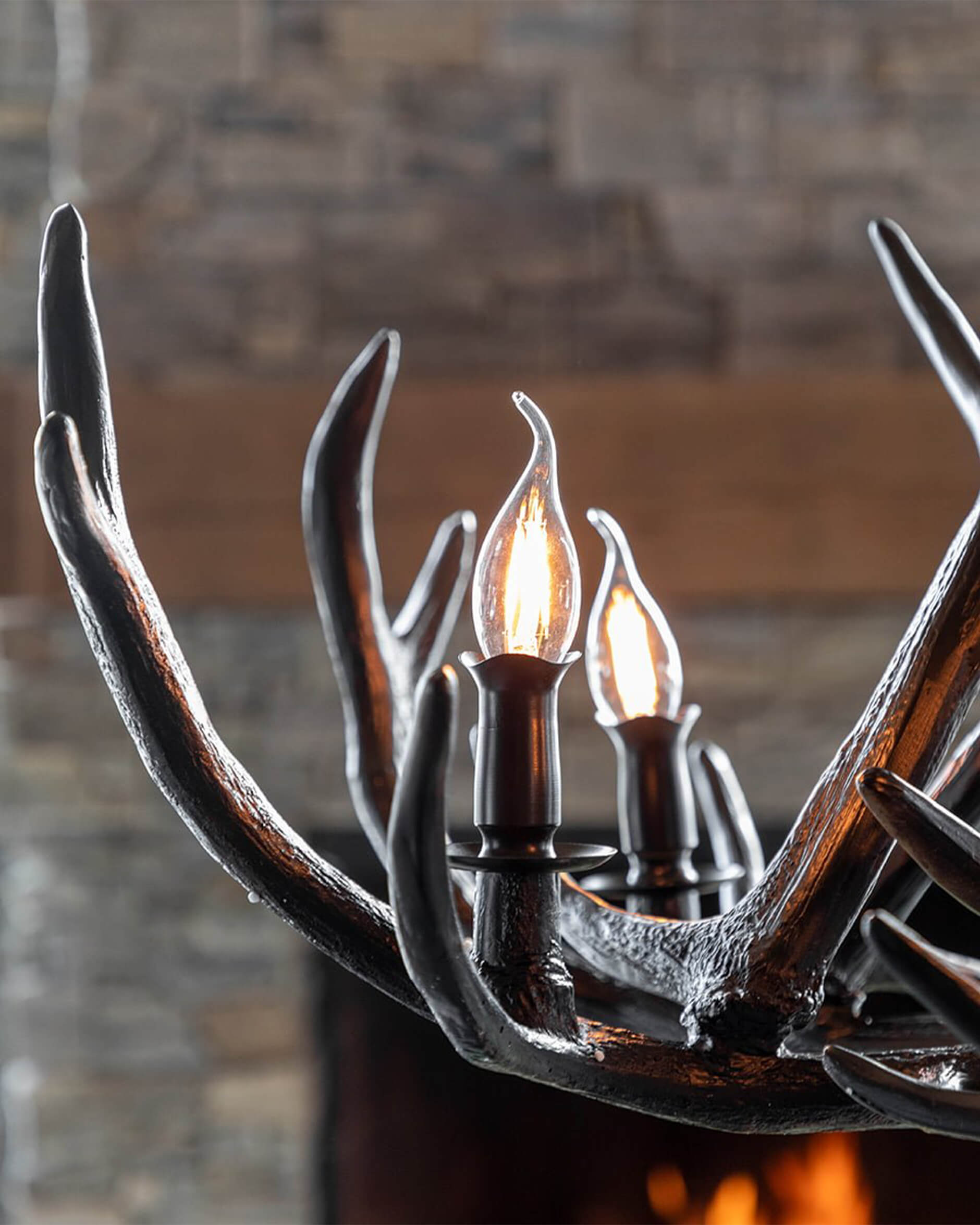 Antler takkrona svart Ø90