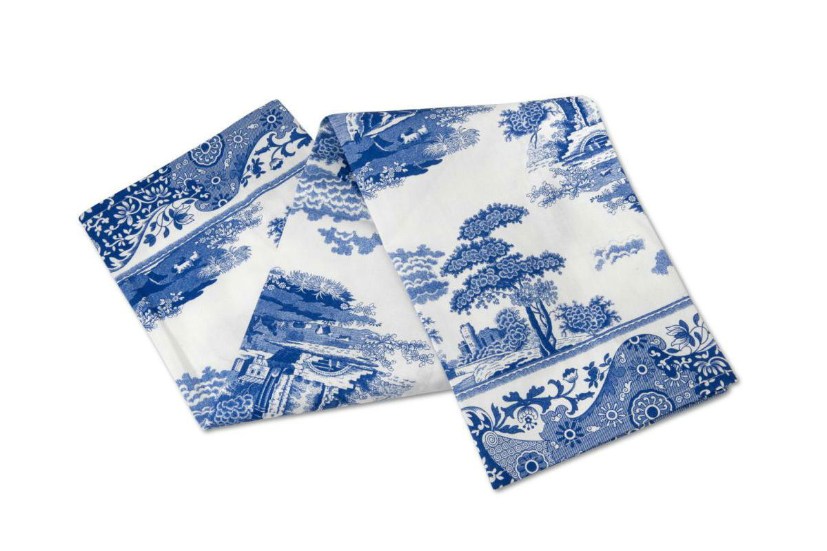 Blue Italian kökshandduk blå/vit