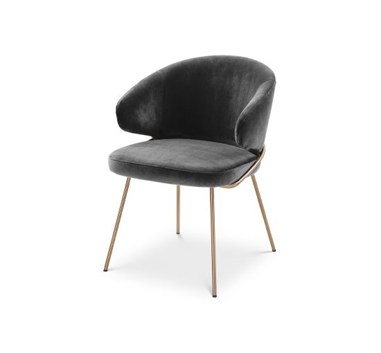 Savona dark grey velvet - Dining Chair Kinley