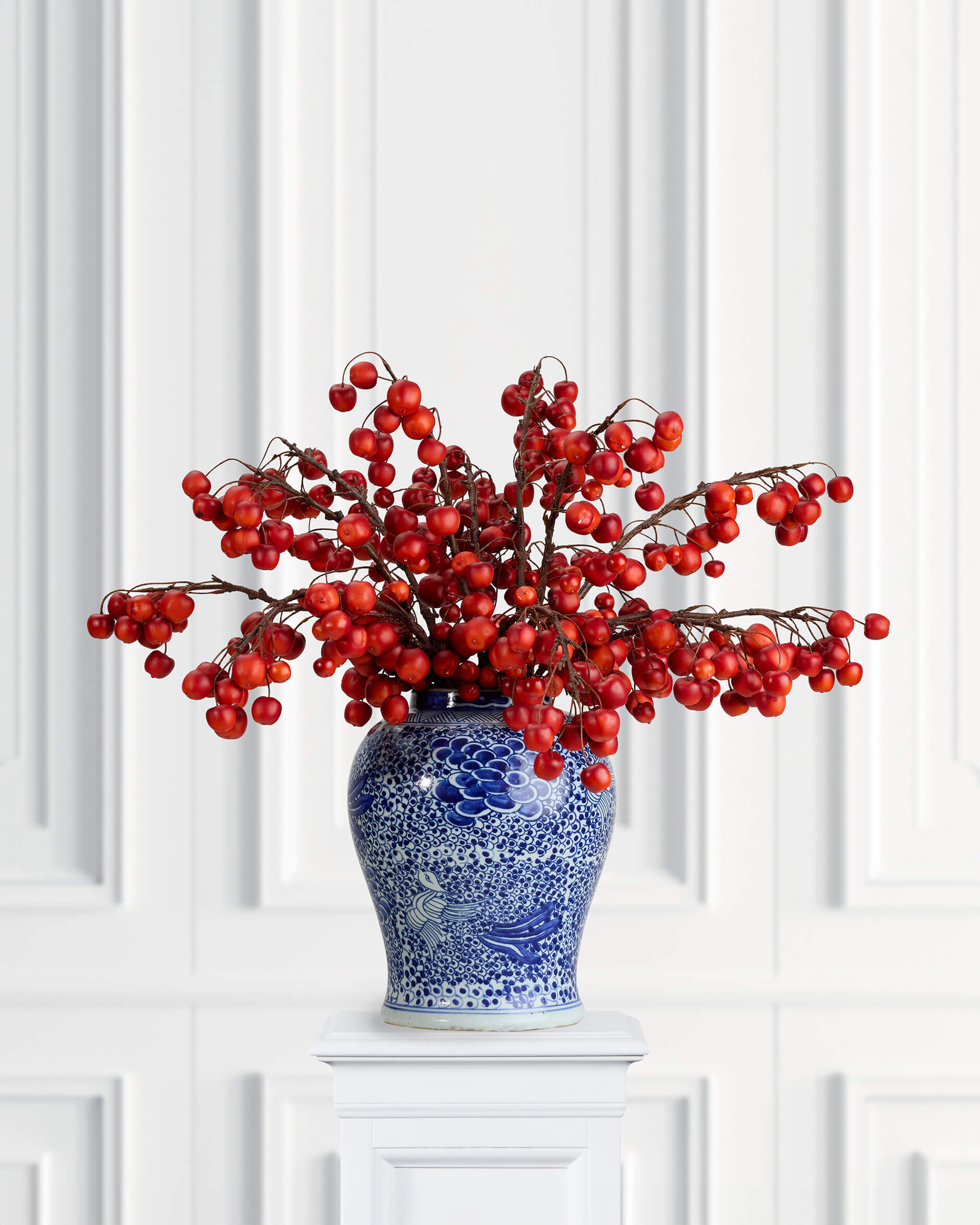 Äppelkvist snittblomma röd