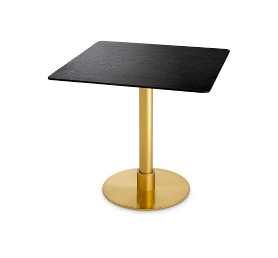null - Terzo Dining Table Round Brushed brass