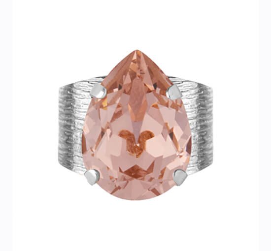Vintage Rose - Classic Drop ring crystal rhodium