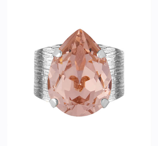 Rhodium - Classic Drop ring vintage rose