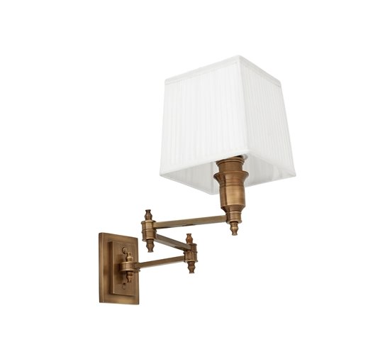 Brass/white shade - Lexington Swing Wall Lamp, brass