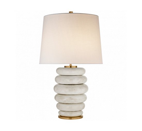 null - Phoebe Stacked Table Lamp Antiqued White