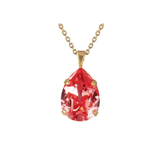 Rose Peach - Mini Drop Necklace Crystal
