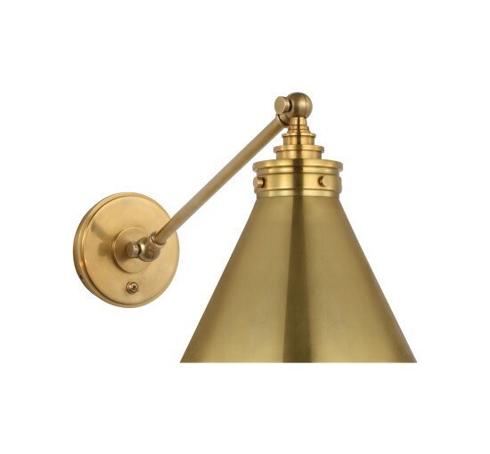 null - Parkington Single Library Wall Light Antique Brass/Clear