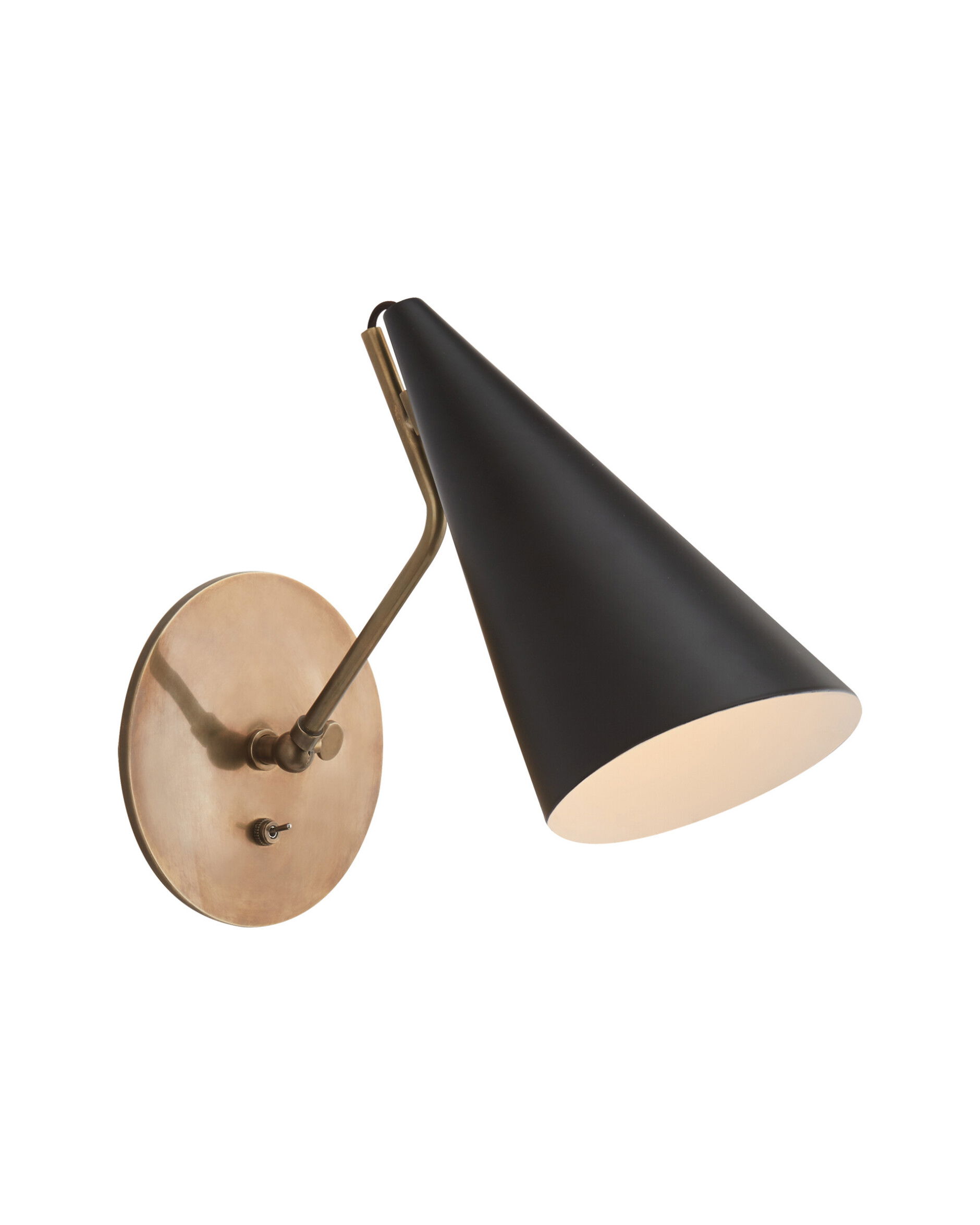 Clemente Wall Light Antique Brass/Black