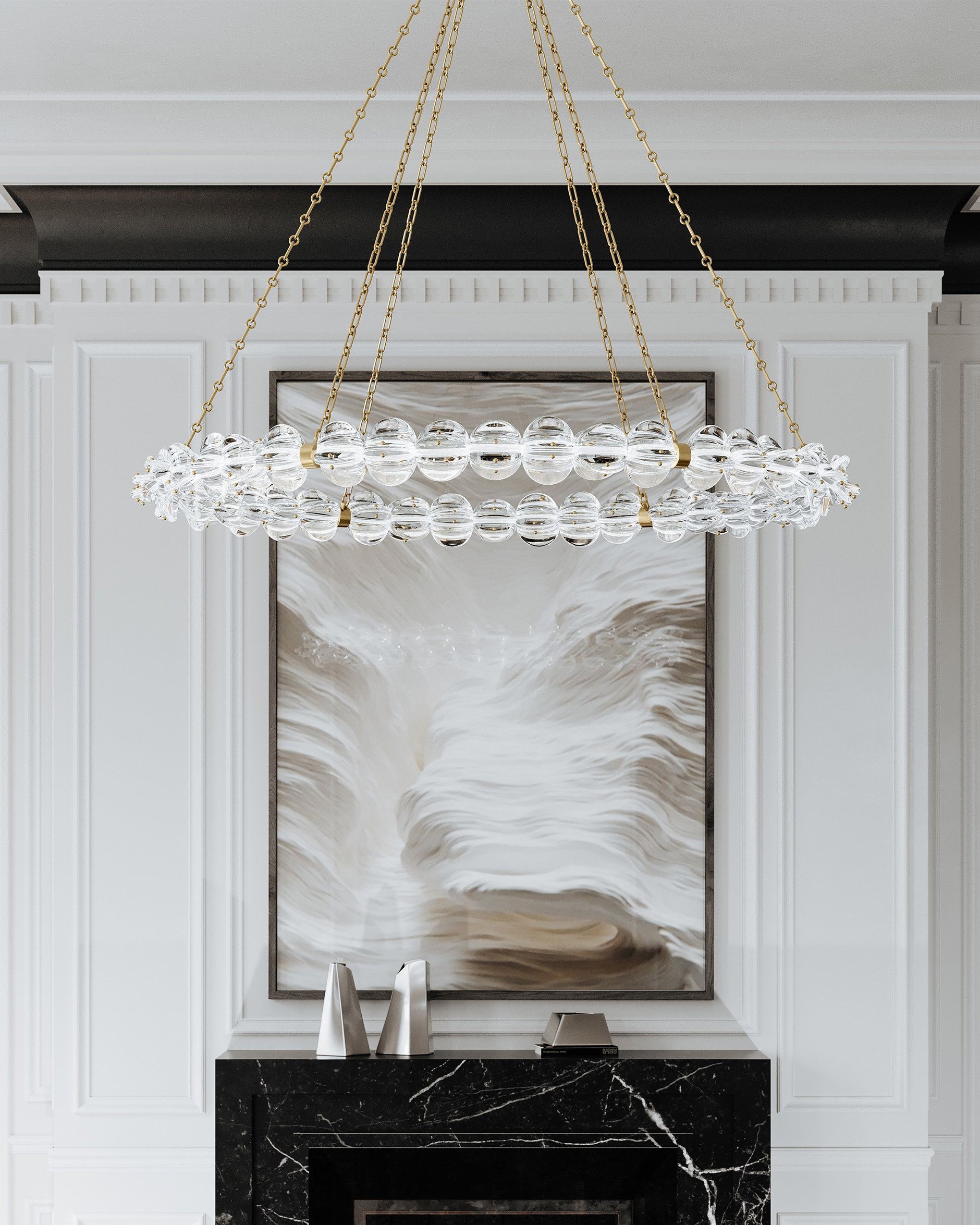 Lindley Chandelier Aged Brass