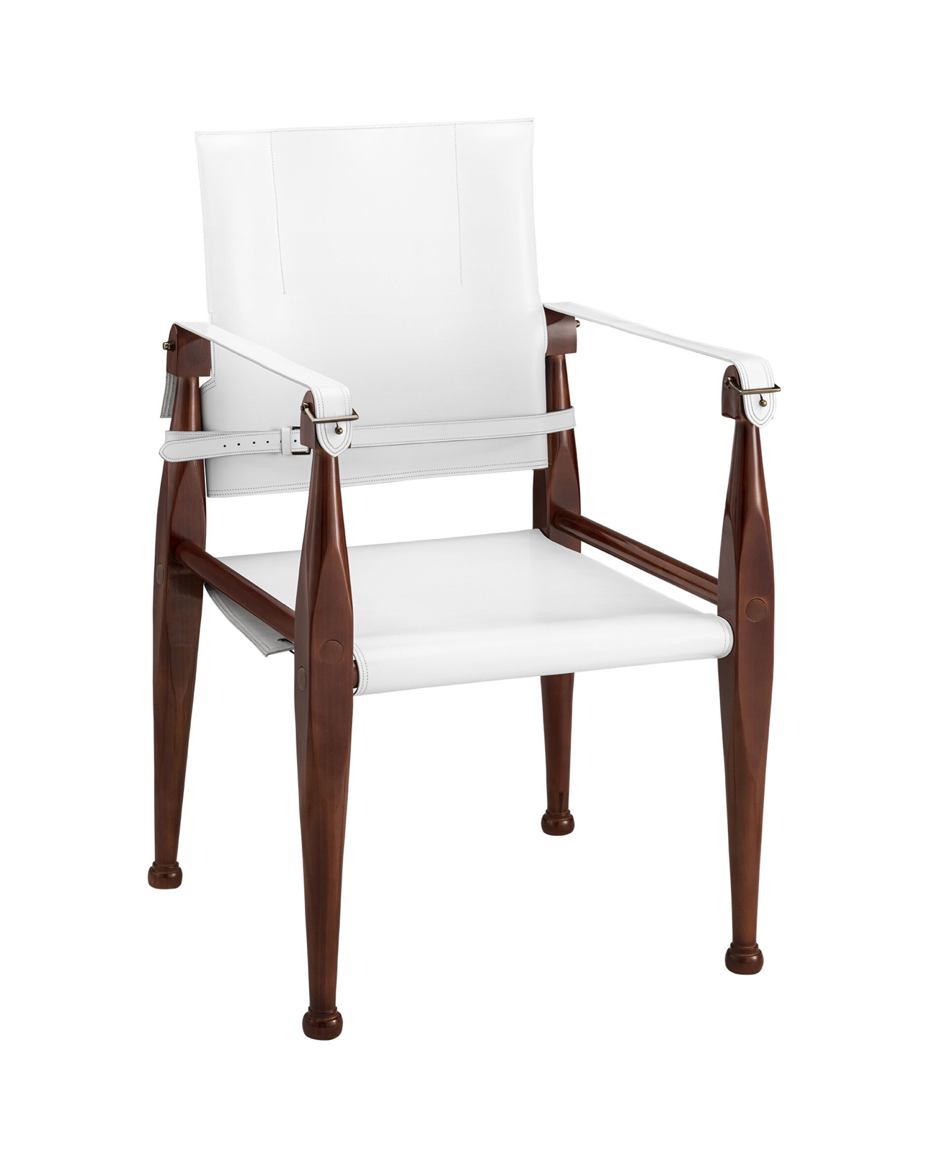 Bridle stol läder vit