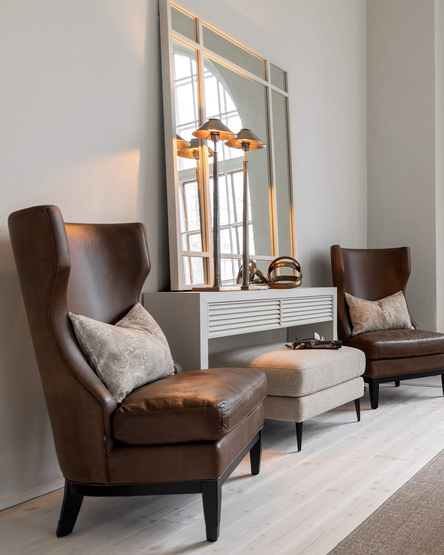 Trent spegel ivory mist