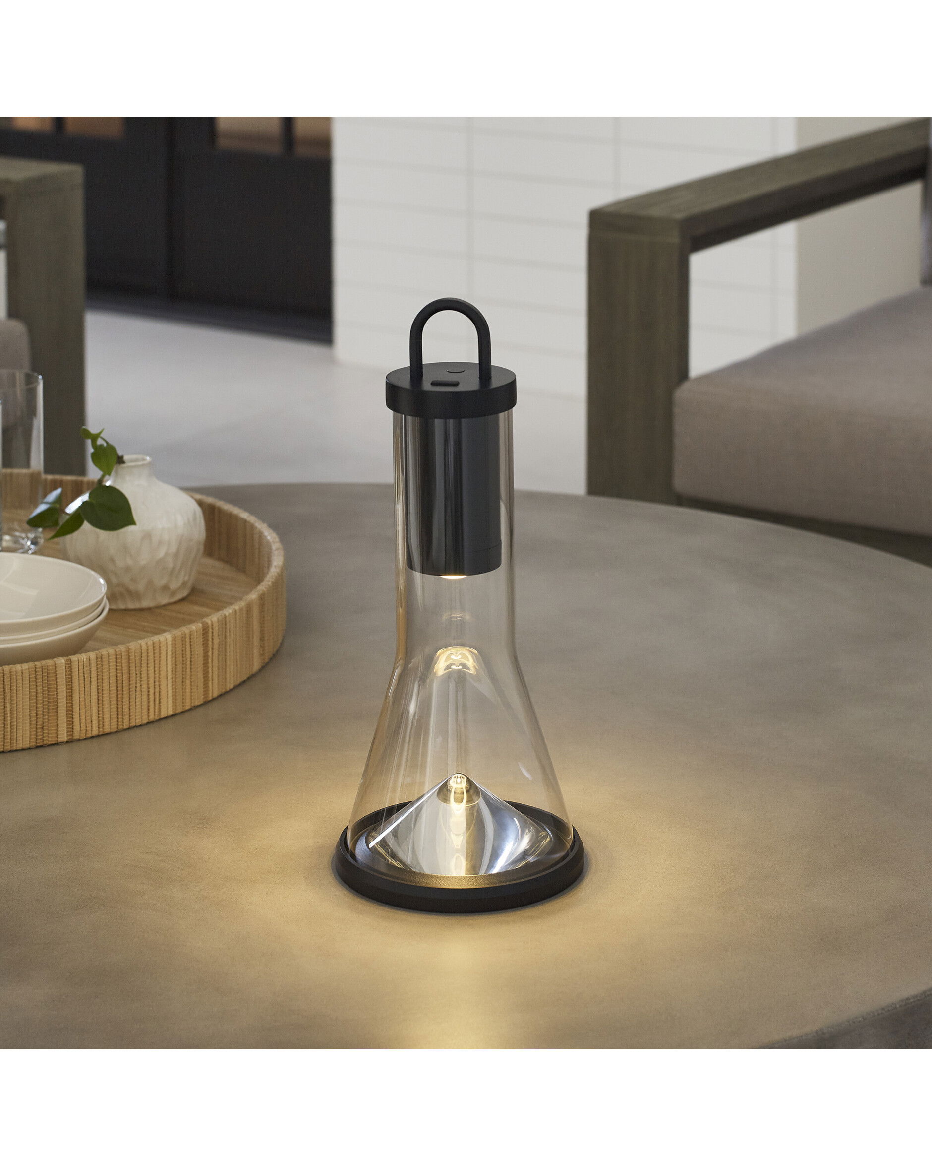 Kandella bordslampa uppladdningsbar svart