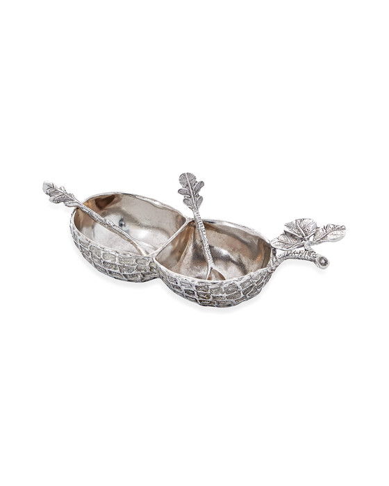 Nöt salt- och pepparskålar tenn