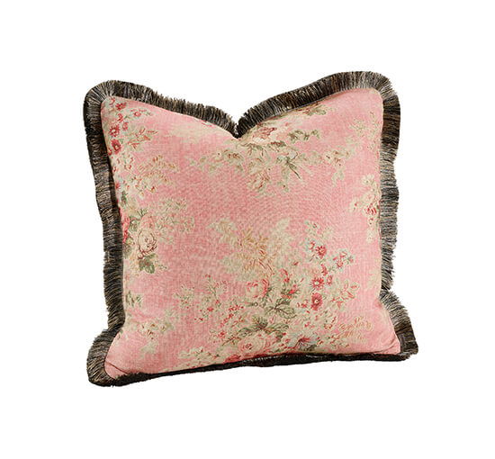 Belle Cushion Cover Fringe Rose