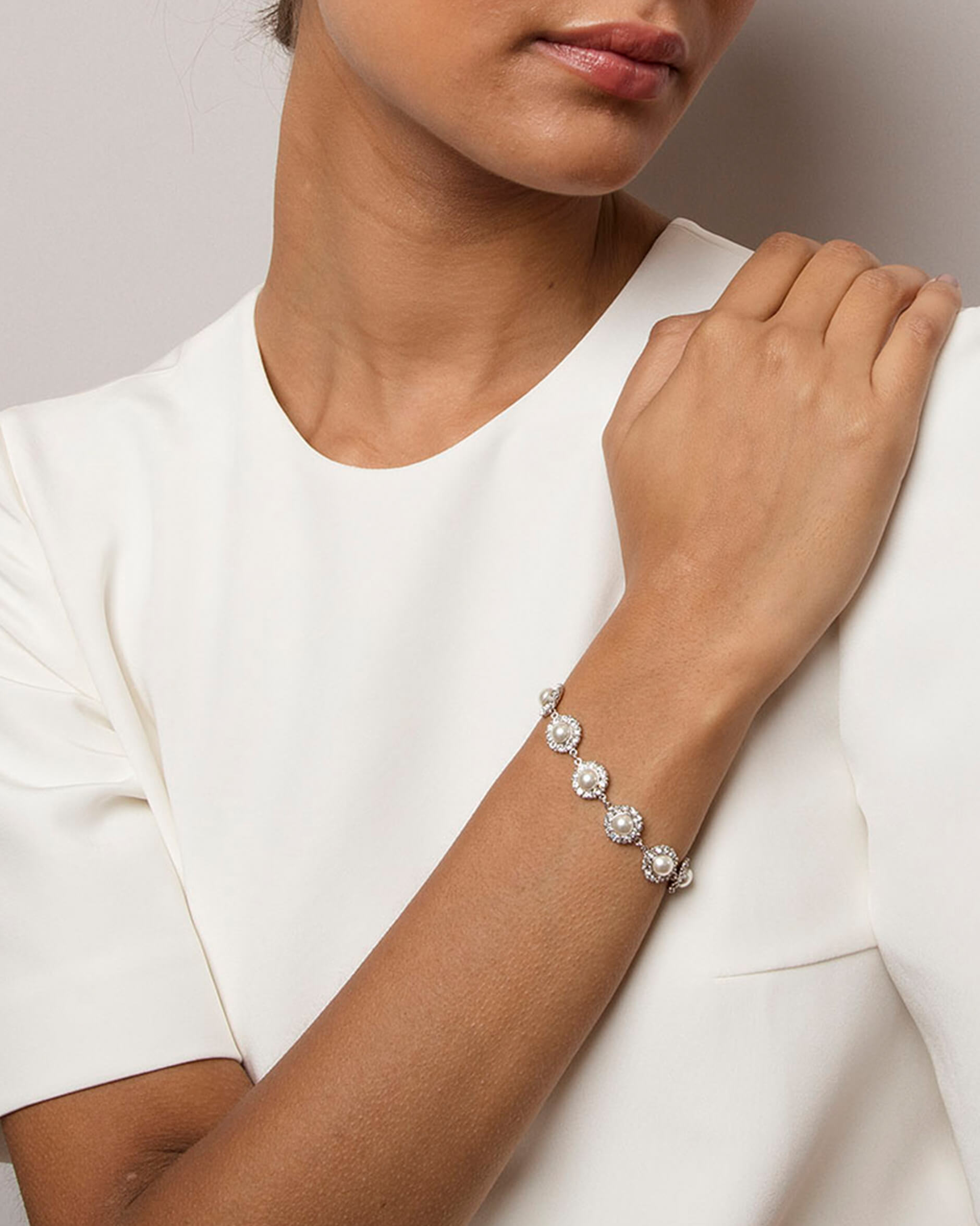 Sofia Pearl armbånd créme