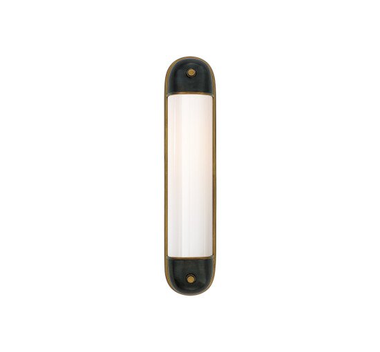 null - Selecta Long Glass Sconce Bronze and Antique Brass