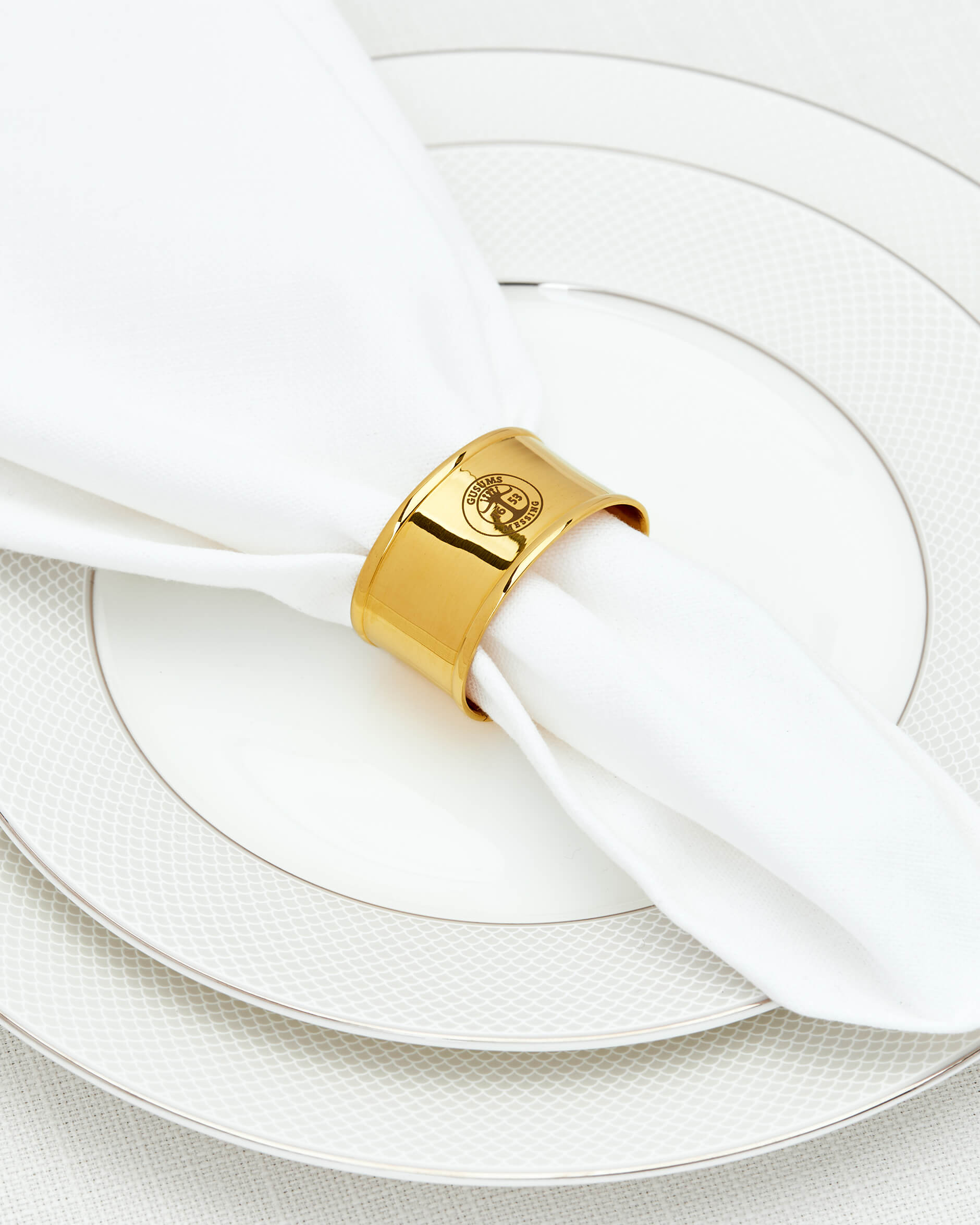 Servettring mässing oval