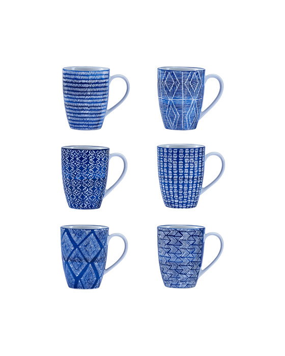 Capri Azzurra muggar blå/vit 6-pack