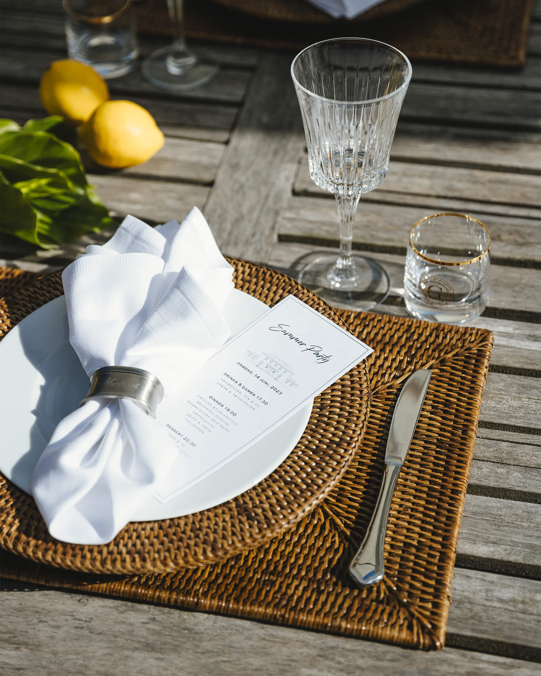 Antique tallriksunderlägg rotting 4-pack