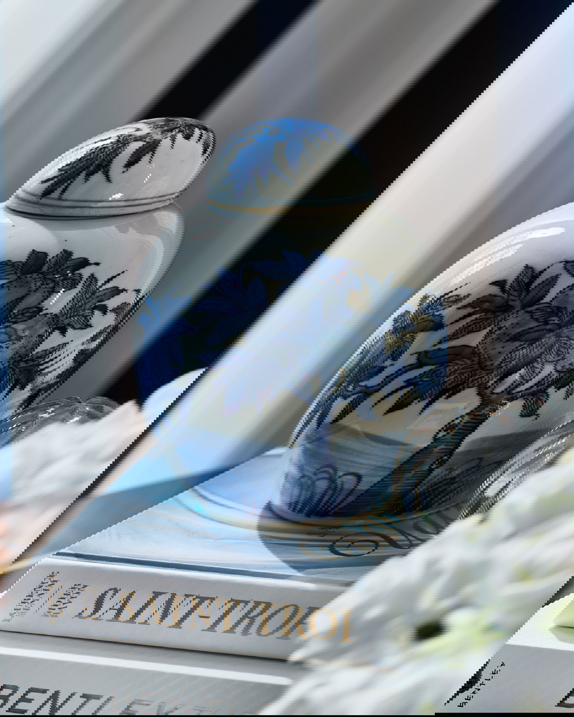 Naomi gemberpot blauw/wit