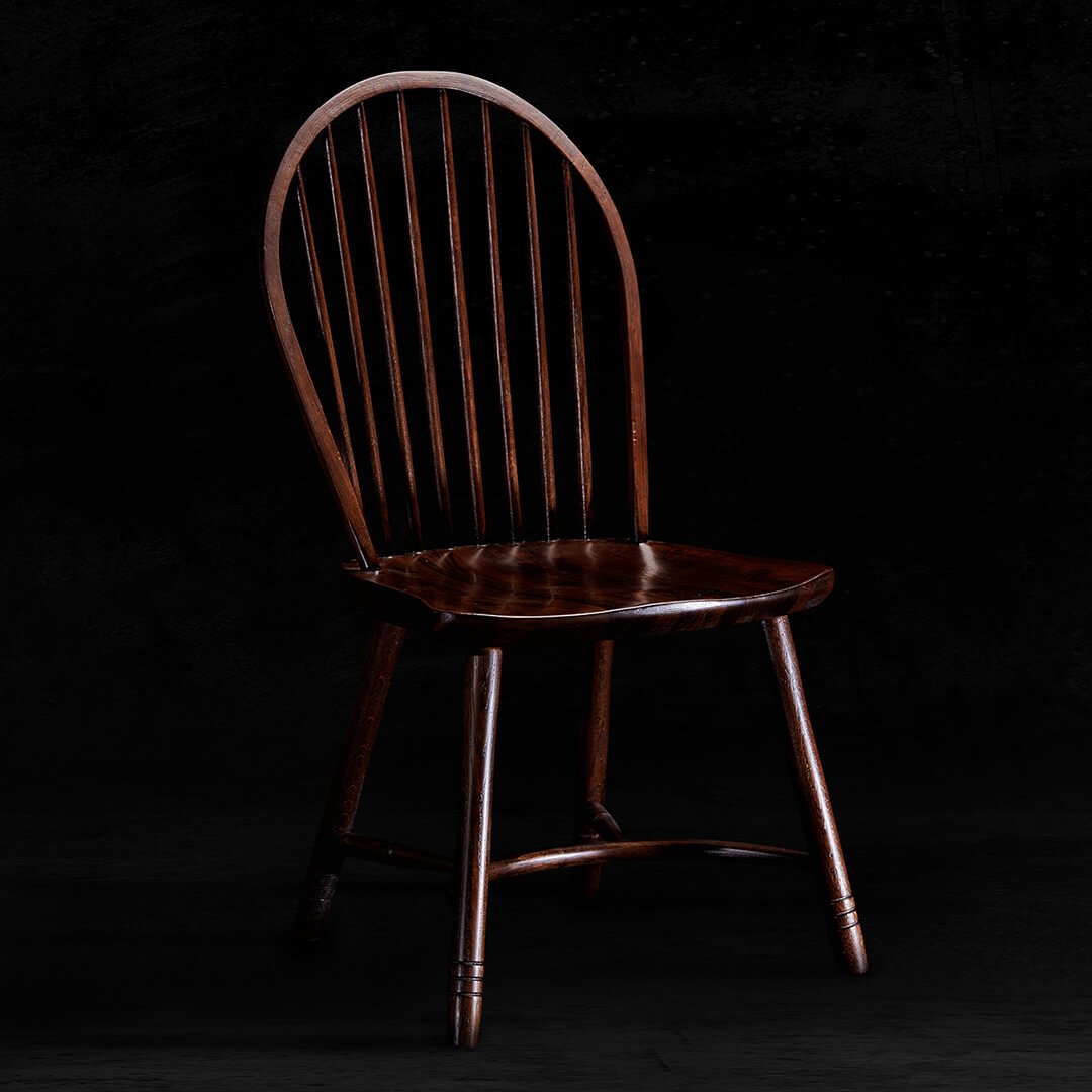 Newport Windsor spindle-backed chair, rich brown