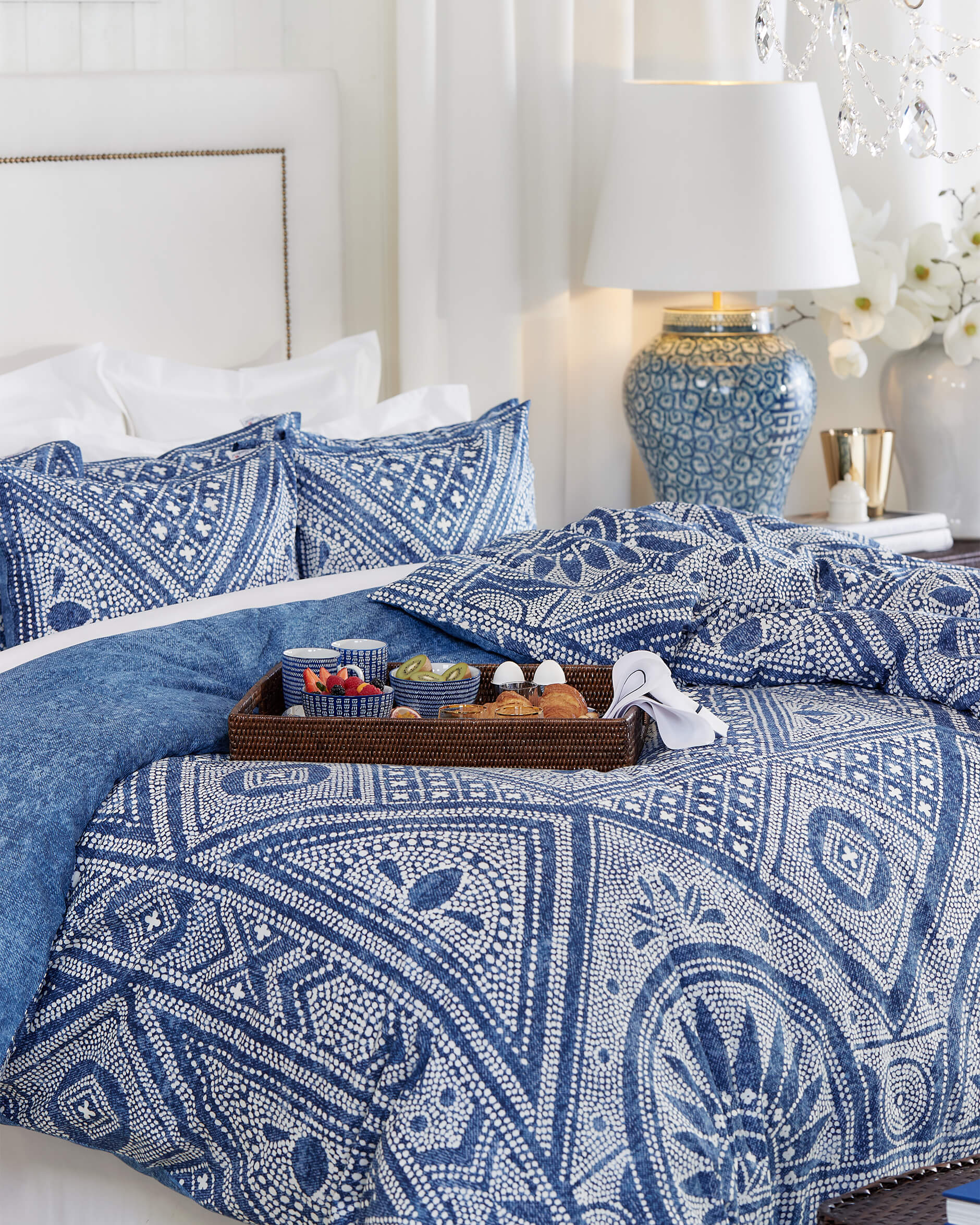 Tulum örngott blå/off-white 2-pack