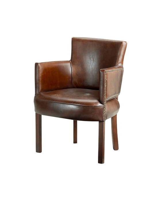 newark karmstol läder vintage