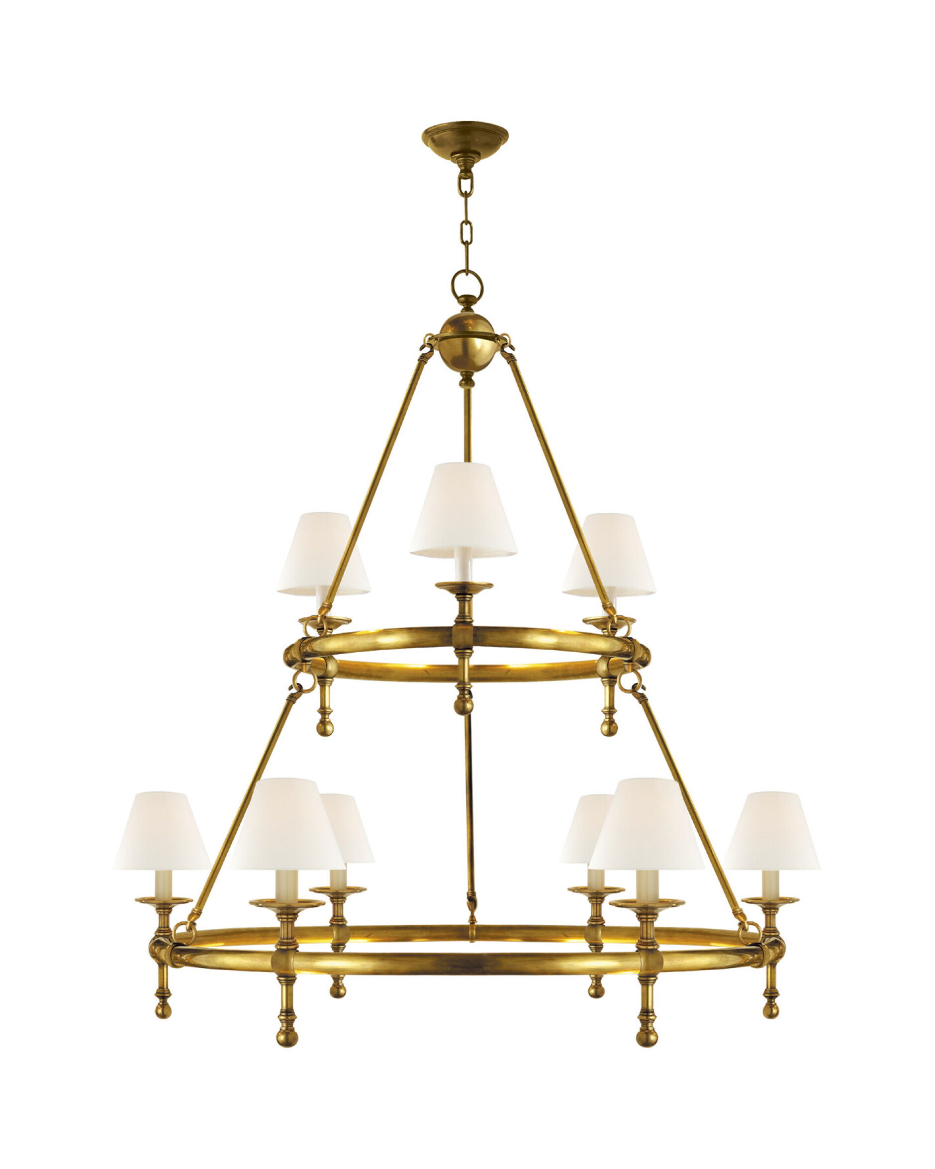 Two-Tier Ring Chandelier Antique Brass OUTLET