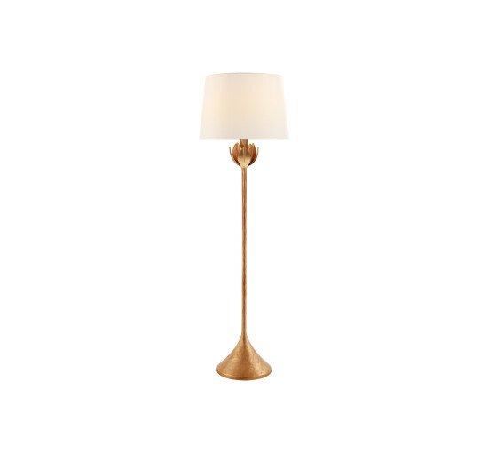 Antique Gold Leaf - Alberto Large Floor Lamp White