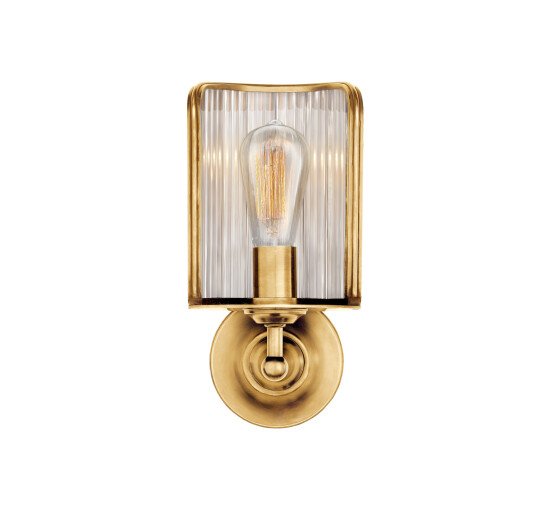 Natural Brass - Rivington Shield Sconce Bronze/Antiqued Ribbed Mirror