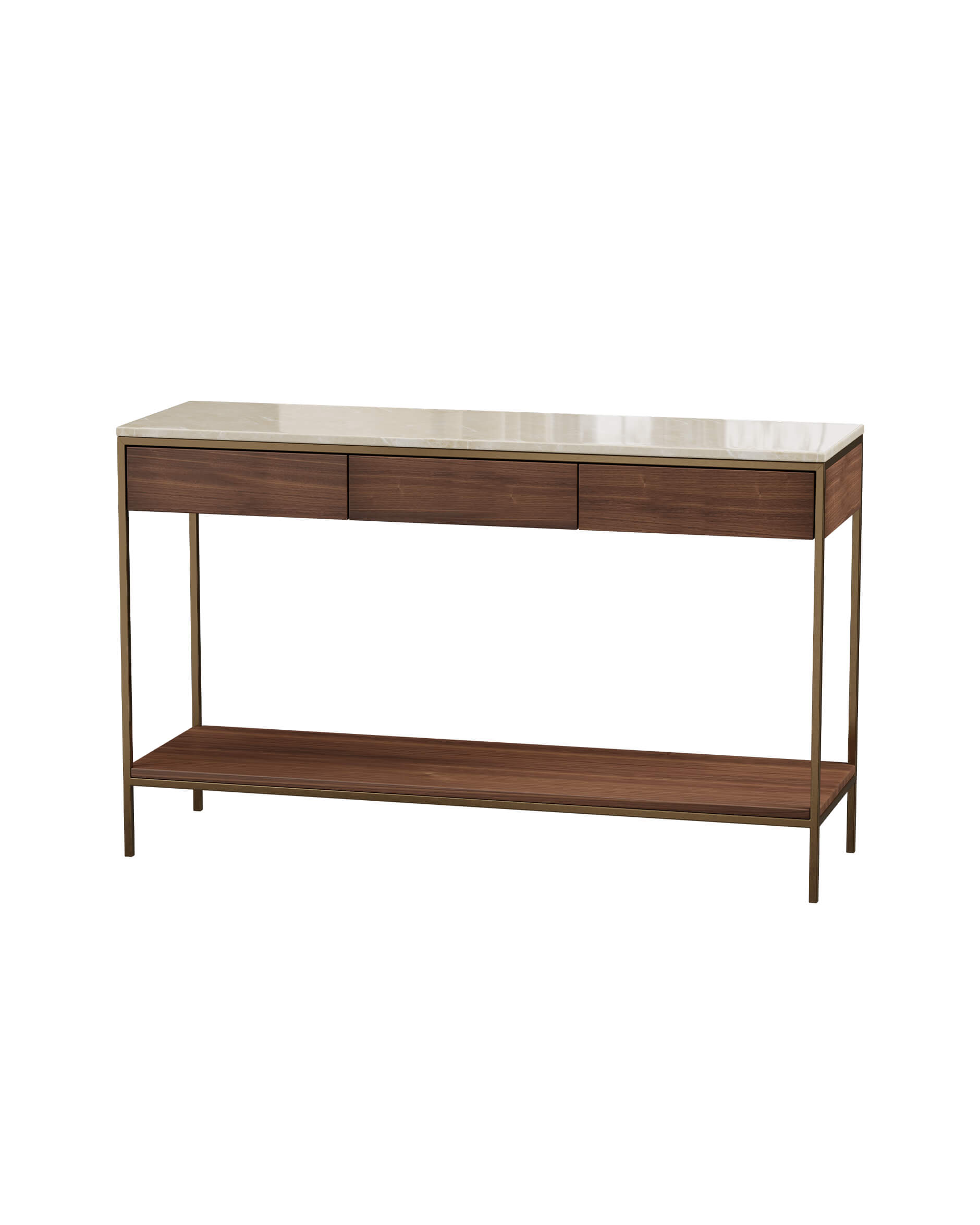 Erin konsolbord mässing valnöt beige