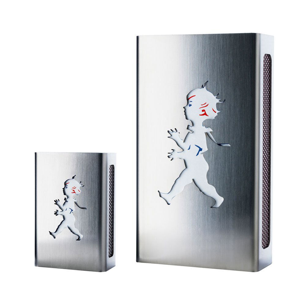 Hommage tändsticksaskfodral rostfritt Stål