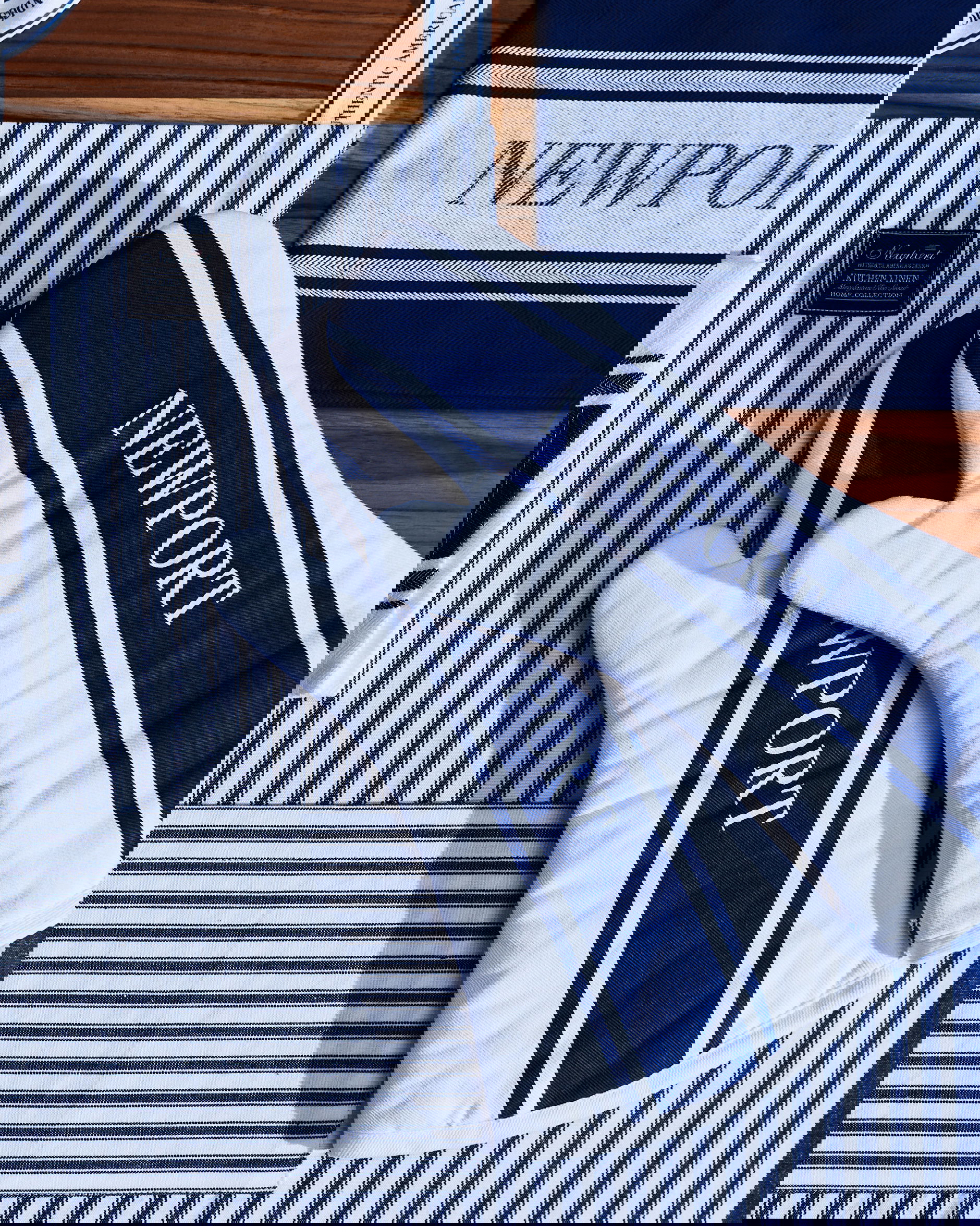 Provence grillhandske vit/blå