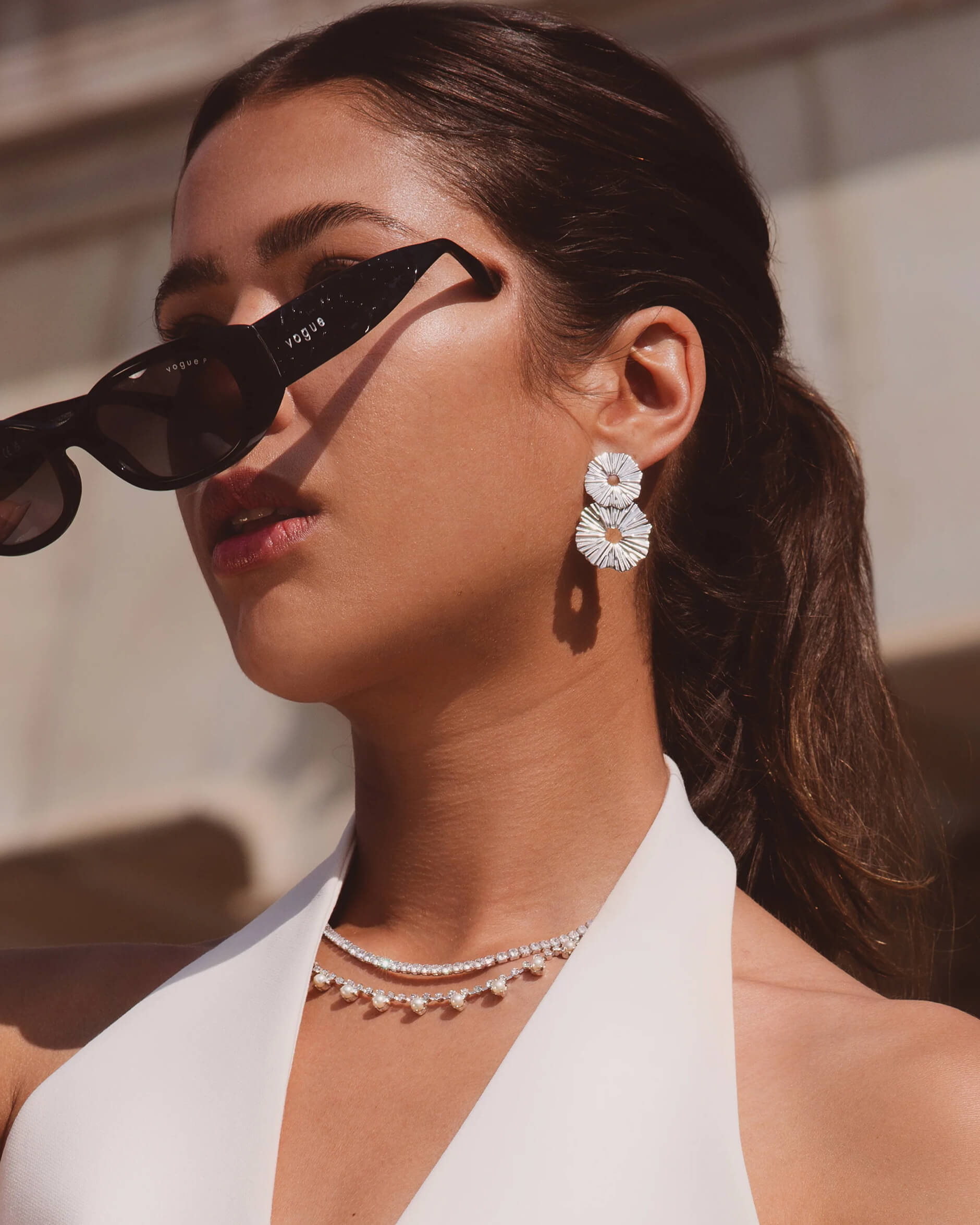 Vassia örhängen rhodium