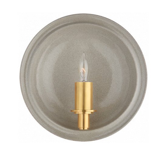 null - Leeds Small Round Sconce Ivory