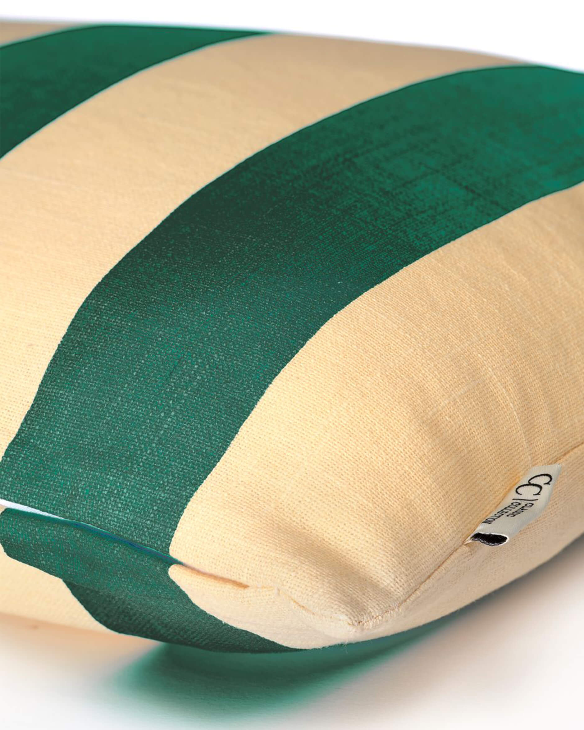 Striped kuddfodral grön