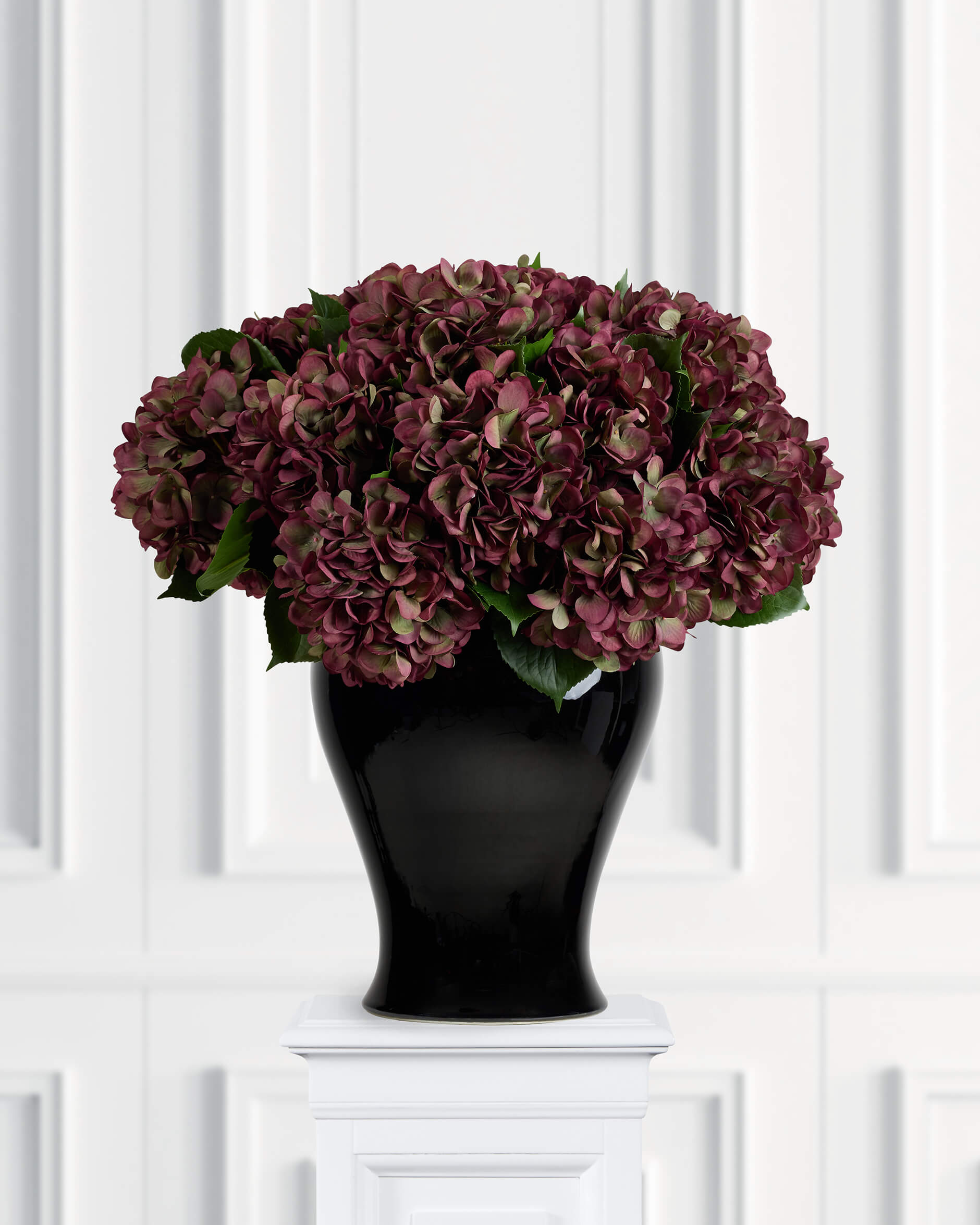 Hortensia snittblomma vinröd