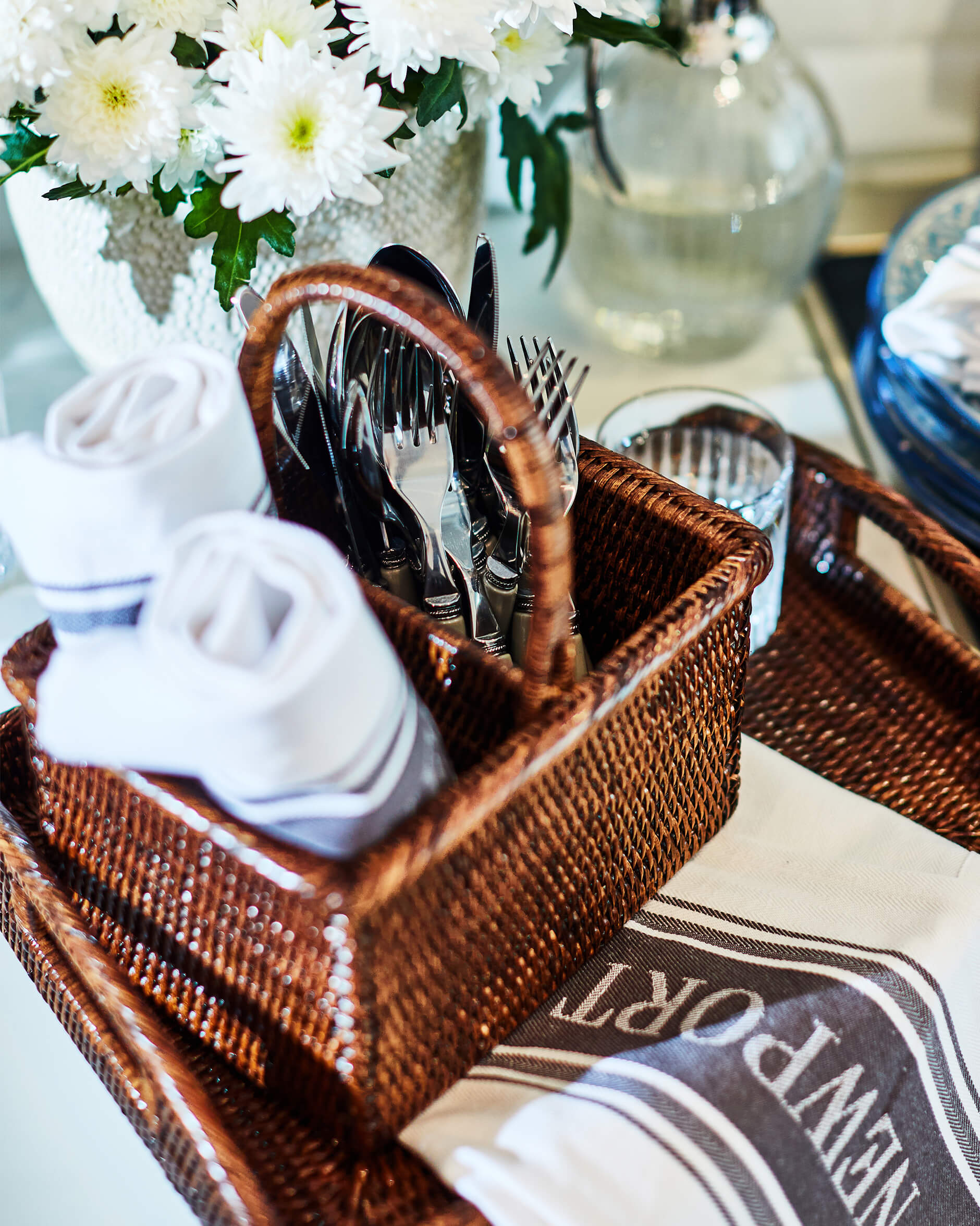 Cognac bestickhållare rotting